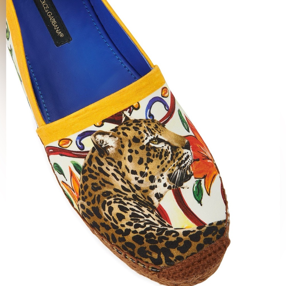 Dolce & Gabbana Leopard/Floral Espadrille 39